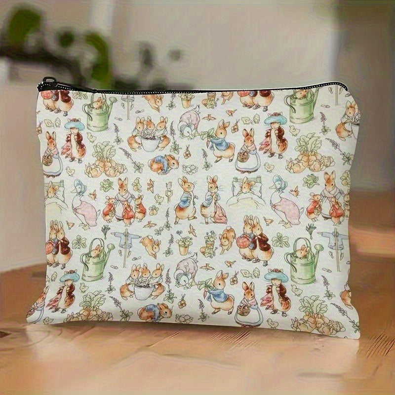Pastel Cute Rabbit Makeup Bag 1pc Pastel Cute Rabbit Makeup Bag - Cosmetic Organizer with Secure Zipper Closure - Compact Travel Toiletry Case for Women, Men, Girls, Boys - Perfect Gift for Birthday, Valentine's, Housewarming - Everyday & Special Events