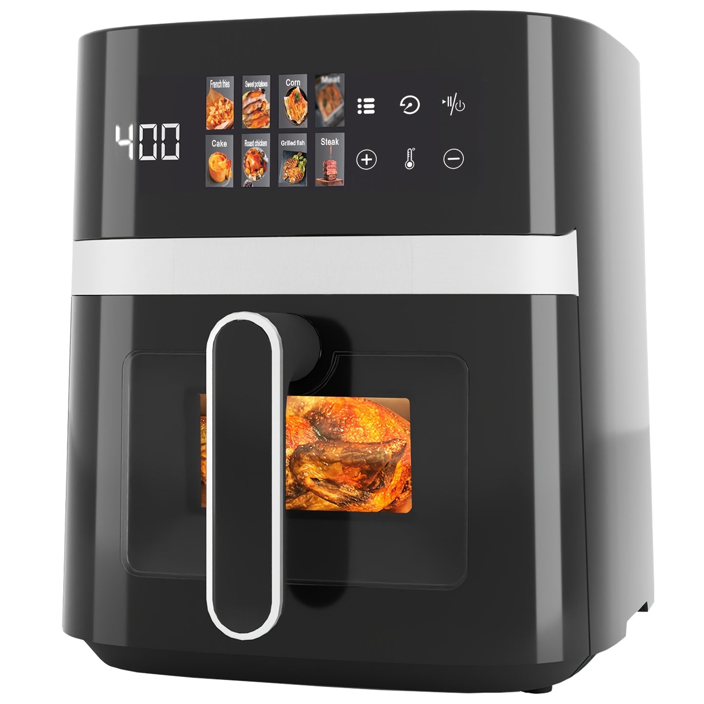 5-quart Large Capacity Air Fryer With 8 One-Touch Preset Functions, 6-in-1 Multi-Function Air Fryer With Smart Cook Program, Rack Basket, Viewing Window, Interior Light