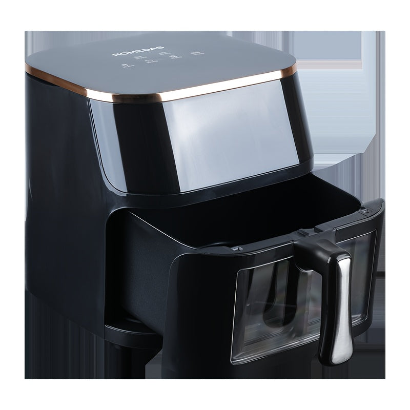 Family-Sized Large Capacity Air Fryer Oven - Basket, Black, with Optional Grill Attachment - Compact Kitchen Appliance for Home & Restaurants - Easy-Clean Stainless Steel Fry Basket - Healthy Low-Oil Cooking (80% Less Oil) - Perfect for Parties