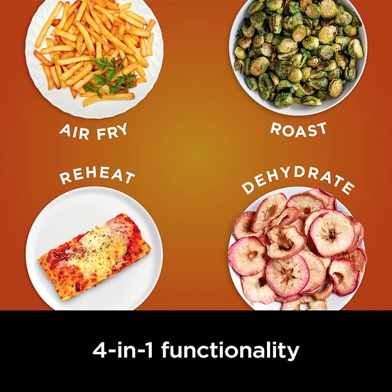 Family-Sized Large Capacity Air Fryer Oven - Basket, Black, with Optional Grill Attachment - Compact Kitchen Appliance for Home & Restaurants - Easy-Clean Stainless Steel Fry Basket - Healthy Low-Oil Cooking (80% Less Oil) - Perfect for Parties