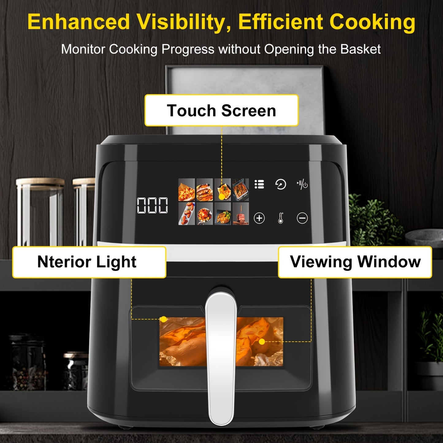 8.5 Quart Air Fryer, Electric Oven With Smart Cooking Programs, Large Capacity Multifunctional Electric Fryer, Household Electronic Touch Control Multifunctional Air Fryers, Kitchen Appliance