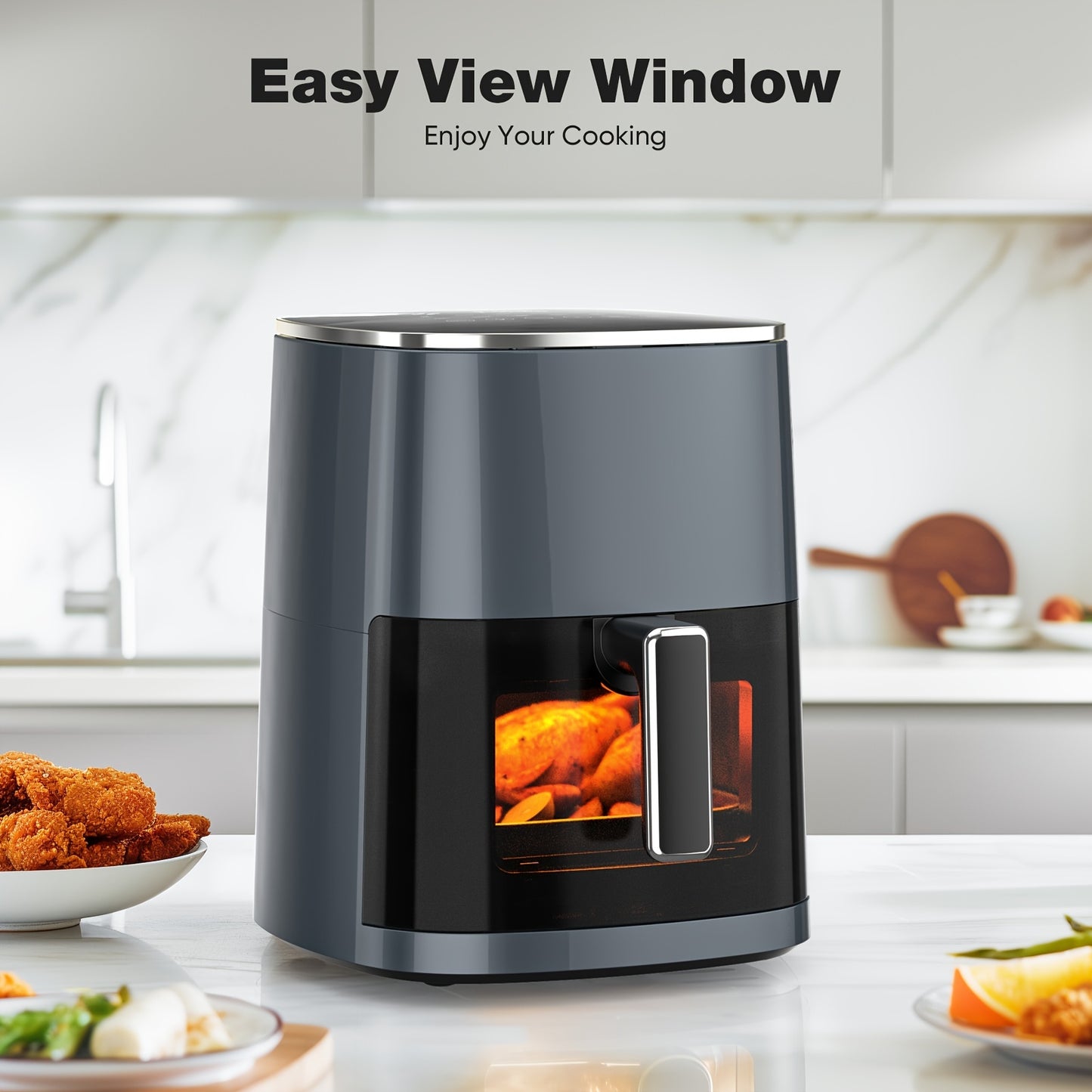12-in-1 Air Fryer Oven - Time and Temperature Control, 6 Quart Capacity, Non-Stick Dishwasher Safe Basket with Digital Controls and 12 Cooking Presets - For Busy Families & Foodies - Perfect for Healthy Cooking & Easy Meal Prep