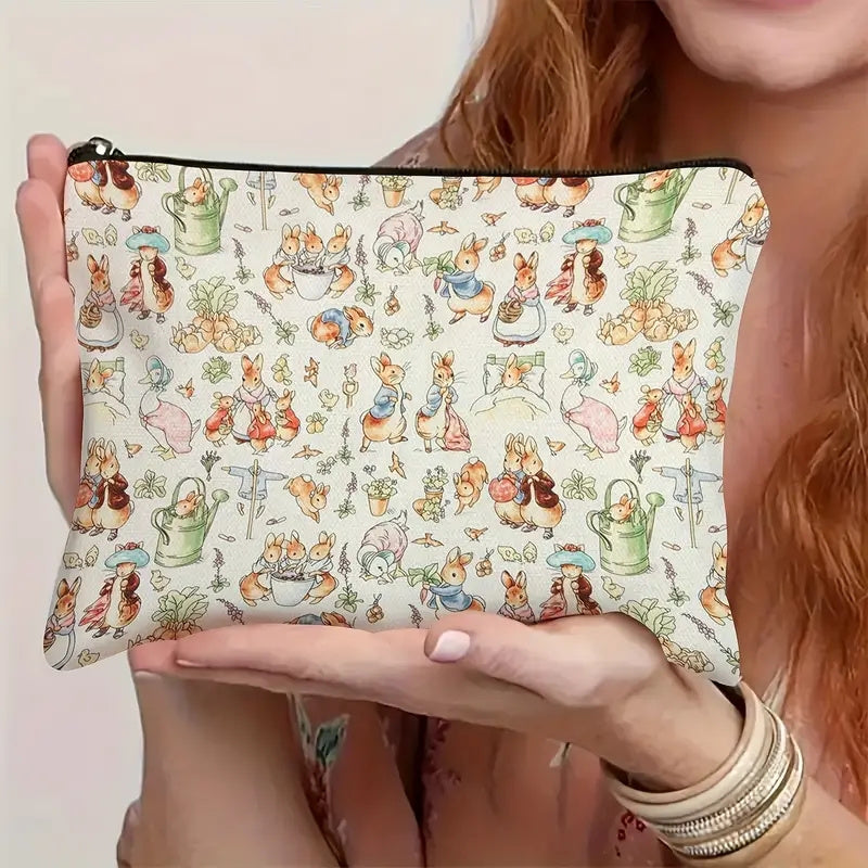 Pastel Cute Rabbit Makeup Bag 1pc Pastel Cute Rabbit Makeup Bag - Cosmetic Organizer with Secure Zipper Closure - Compact Travel Toiletry Case for Women, Men, Girls, Boys - Perfect Gift for Birthday, Valentine's, Housewarming - Everyday & Special Events