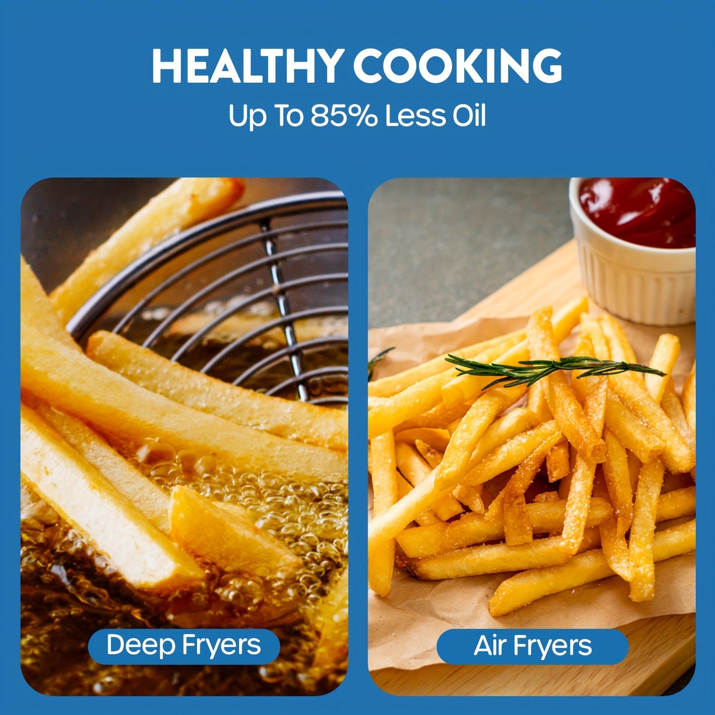 ECOWELL TXS5T2 6-Quart Stainless Steel Air Fryer for 3-5 People - Healthy Cooking with 8 Food Presets, Digital Touch Screen, BPA-Free, Nonstick, Dishwasher-Safe, 1700W, Sleek Black Design, Versatile Air Fryer|Digital Display Fryer|Safe Cooking Material