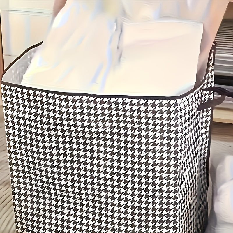 1\u002F3pcs Pieces Oversized 47.55 Gallons Thousandbird Plaid Pattern Thickened Storage Container Large Capacity Clothes Sture-Proof Bag with Handle Double Zipper Storage Bag, Household Bedroom, Travel Storage Basket Ideal Storage Bag
