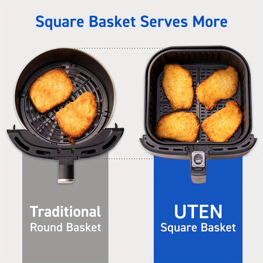 1700W High-Power Air Fryer 5.5L - Uten Electric Airfryer with Temperature Control, Timer, Non-Stick Basket, Fast Oven for Oilless Cooking, Dishwasher Safe, Air Fryer, Cooker