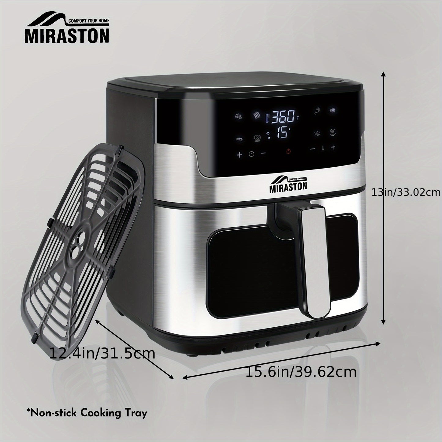 8.5QT Touch Air Fryer, Upgraded 8L 8-in-1 Basket Air Fryer, Digital Touchscreen Display With 8-Presets, Air Fry, Bake, Roast, Broil In Minutes (Black (Touchscreen Series)), Kitchen Accessories, Toaster Oven, Deep Fryer, And Closeout, Oven