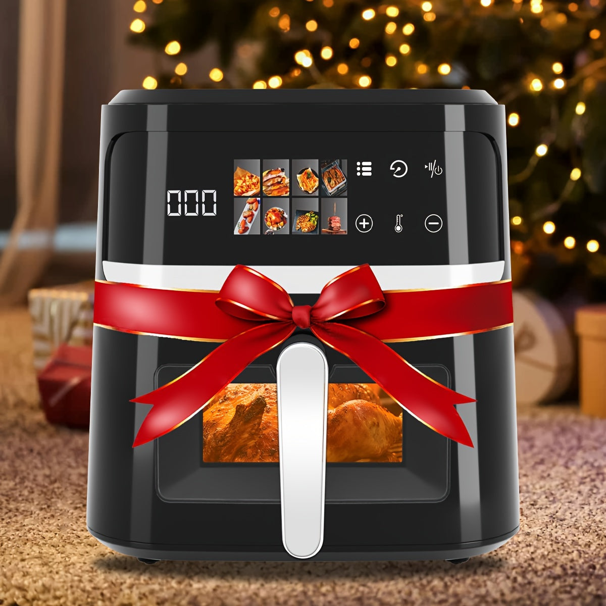 8.5 Quart Air Fryer With Smart Cooking Programs, 8 Liter Large Capacity Multifunctional Electric Fryer, Household Electronic Touch Control Air Fryers, LCD Touchscreen, Viewing Window, Interior Light, Broil, Toast, Bake, Air Fry, Oil-Free