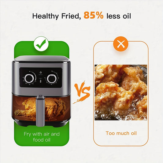1700W High-Power Air Fryer 5.5L - Uten Electric Airfryer with Temperature Control, Timer, Non-Stick Basket, Fast Oven for Oilless Cooking, Dishwasher Safe, Air Fryer, Cooker