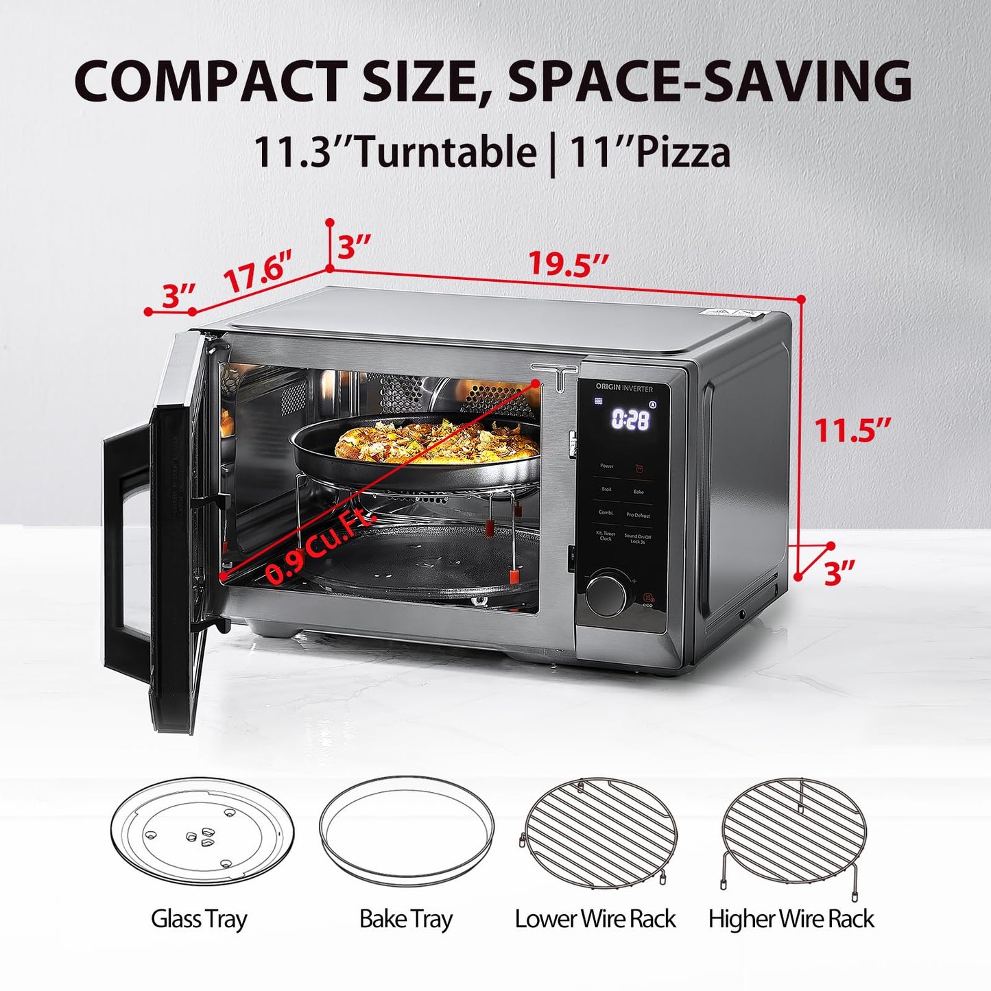 TOSHIBA 6-in-1 Inverter Countertop Microwave Oven Healthy Air Fryer Combo, MASTER Series, Air Fryer, Broil, Convection, Speedy Combi, Even Defrost, Sound On\u002FOff 27 Auto Menu Stainless Steel