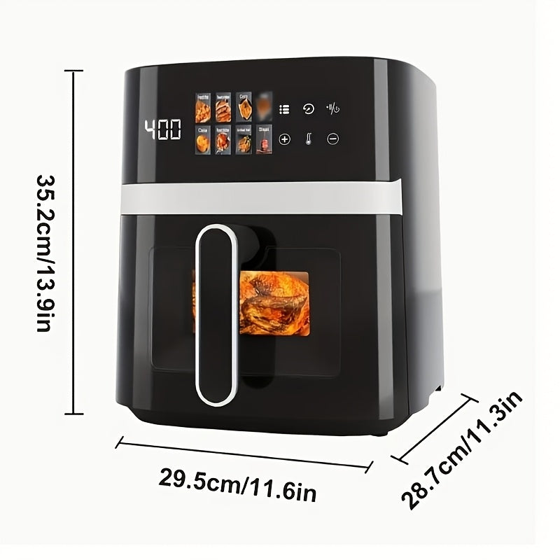 5-quart Large Capacity Air Fryer With 8 One-Touch Preset Functions, 6-in-1 Multi-Function Air Fryer With Smart Cook Program, Rack Basket, Viewing Window, Interior Light