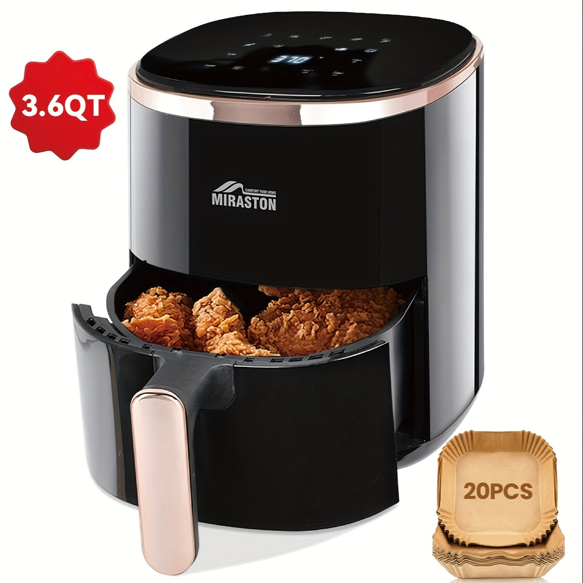 8.5QT\u002F3.6QT Air Fryer, Upgraded Large Capacity Suitable For 5-6 People, Smart Touch Screen For Easy Operation With 8 Preset Functions, Non-stick Coating For Easy Cleaning, Kitchen Accessories, Toaster Oven, Deep Fryer, Air Fryers, Kitchen