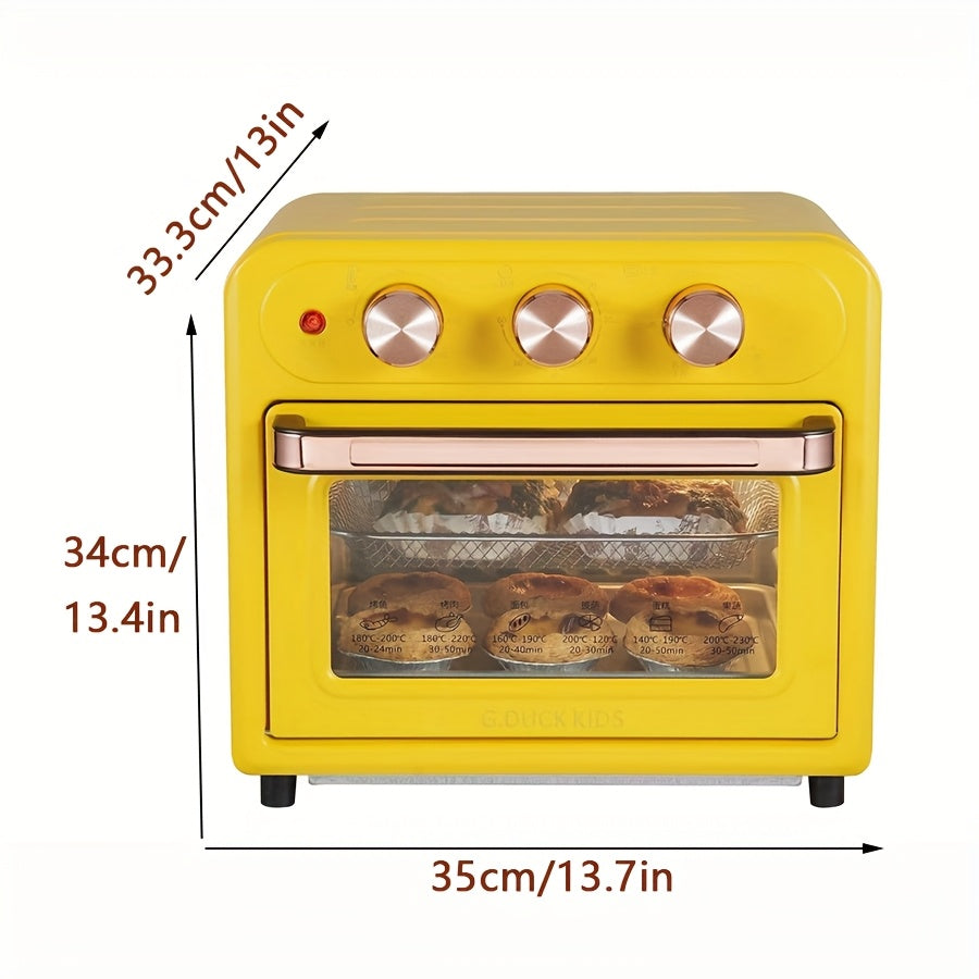 15QT Extra Large Convection Countertop Oven & Air Fryer Combo - Stainless Steel with Visible Window, Healthy Oil-Free Cooking, Space-Saving Design for Baking, Roasting, Reheating - Pink, Multipurpose Kitchen Device