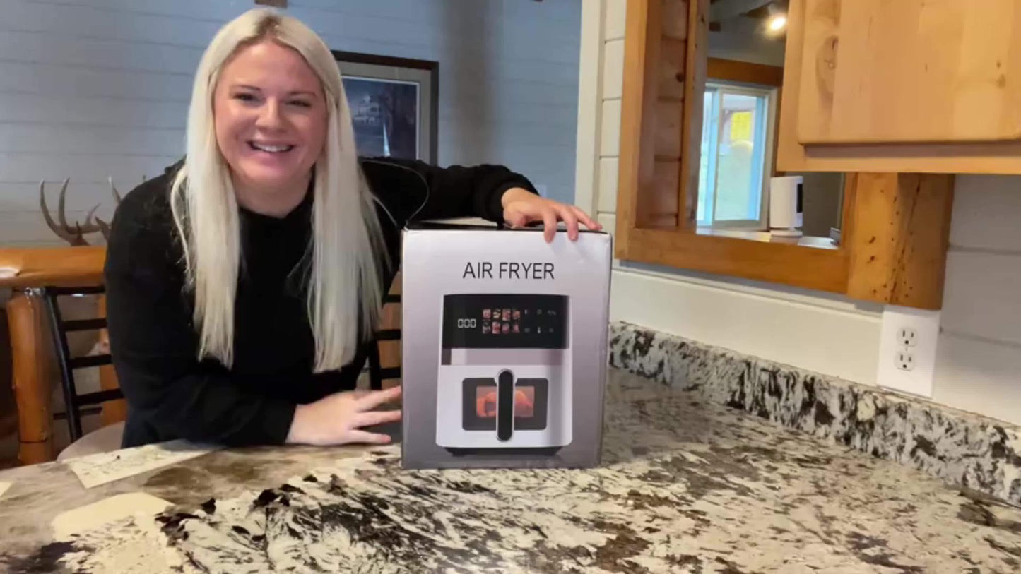 5-quart Large Capacity Air Fryer With 8 One-Touch Preset Functions, 6-in-1 Multi-Function Air Fryer With Smart Cook Program, Rack Basket, Viewing Window, Interior Light