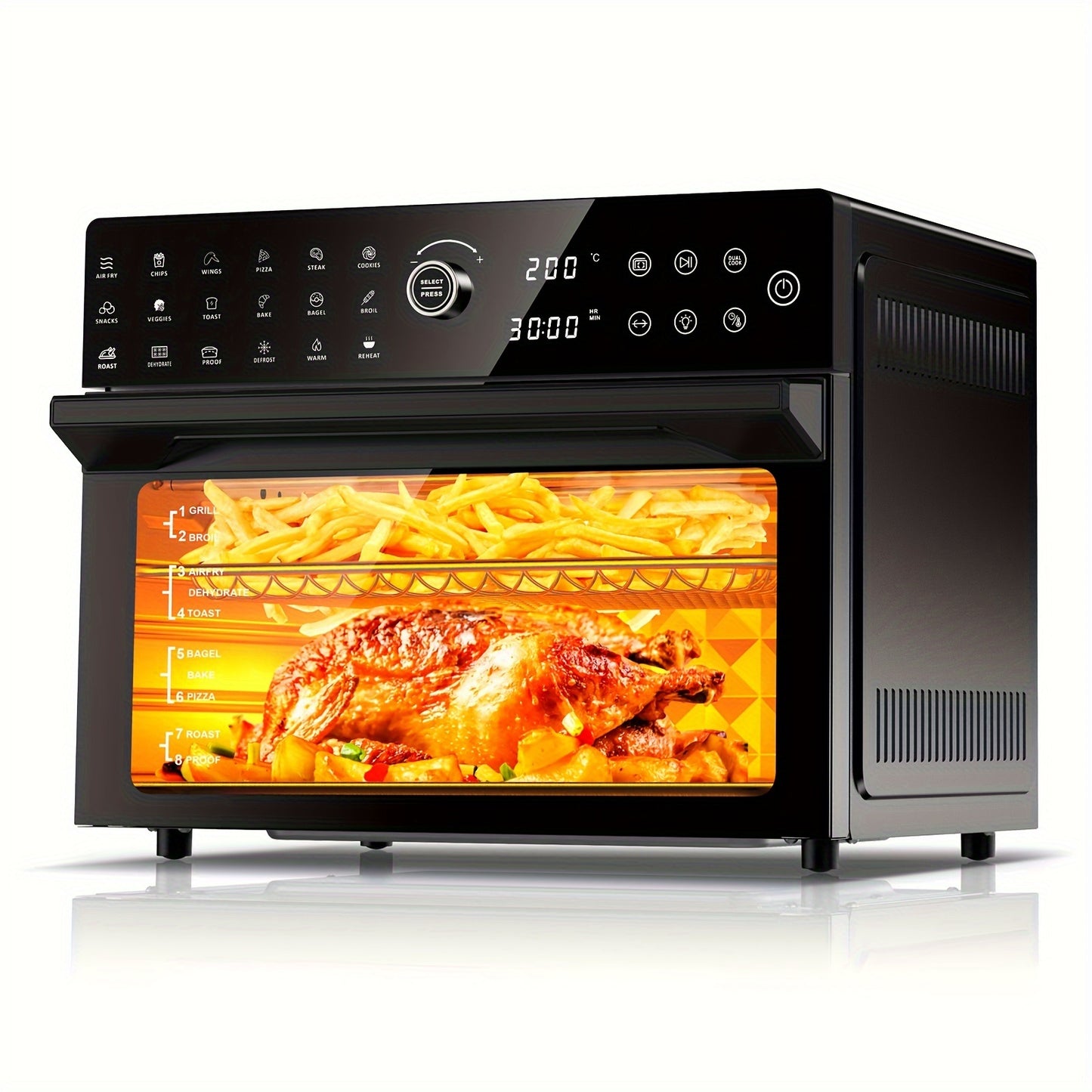 32QTOversized French Door Air Fryer Toaster Oven Combination, Featuring 20 Cooking Functions And Digital Control, Compatible with 13\